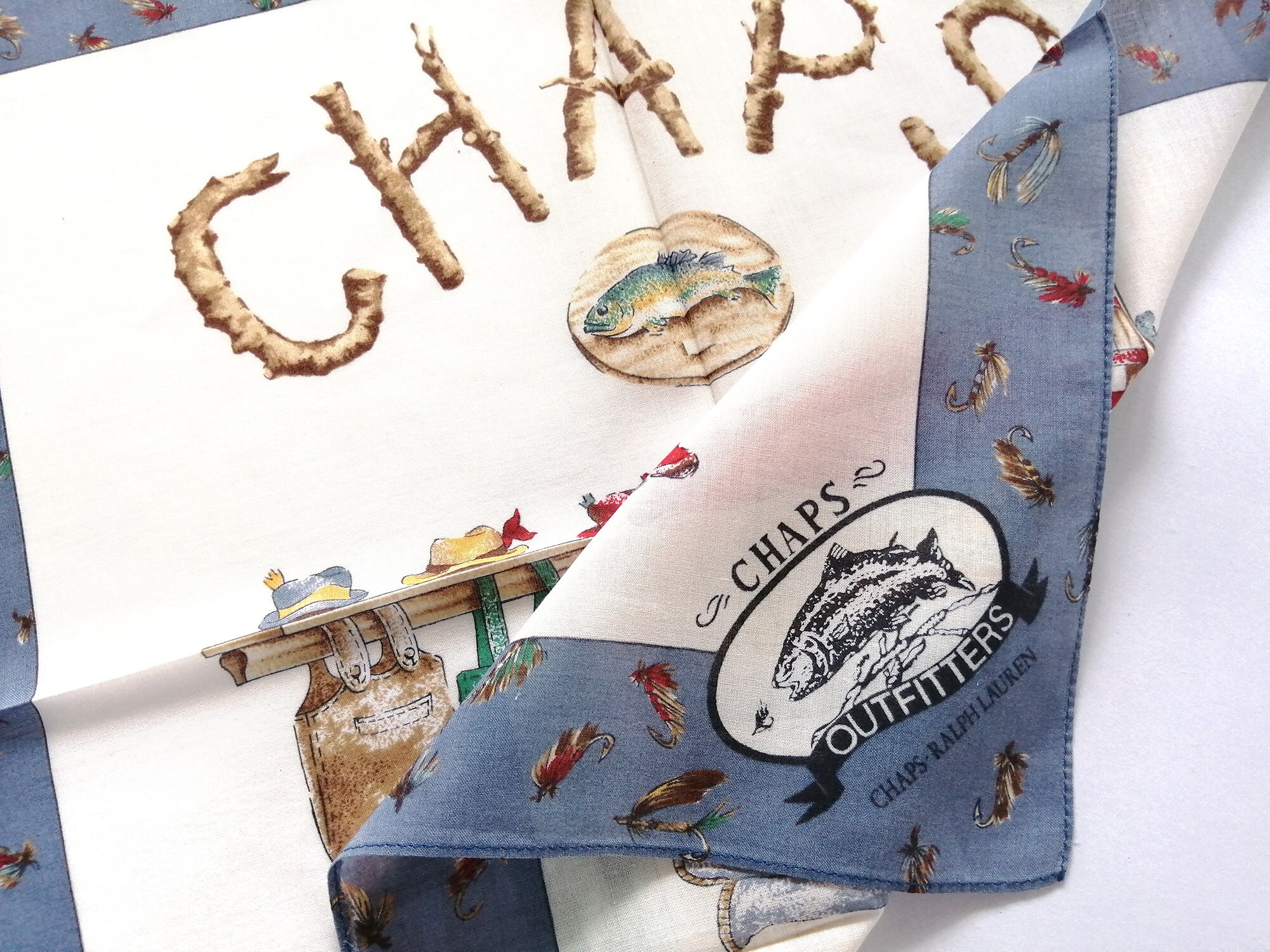 Vintage Chaps Ralph Lauren Handkerchief Fly Fishing - Waders