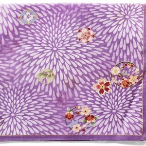 Japanese Vintage Handkerchief Cherry Blossom Firework 17 x 17 inches I Free Delivery on orders 35 USD+ - combine items in an order!