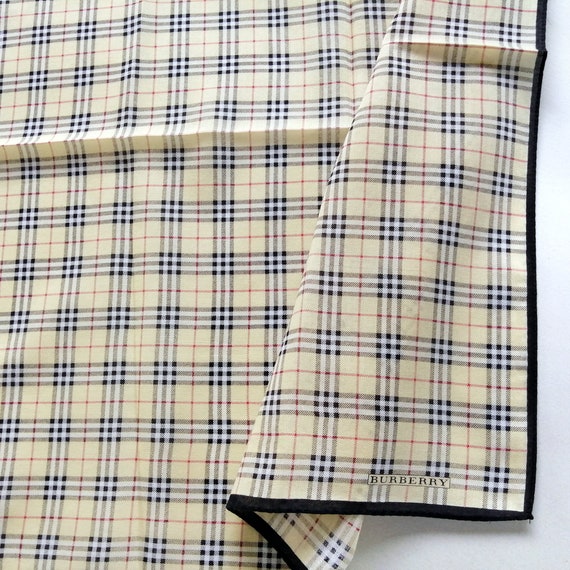 Burberry Vintage Handkerchief Beige Check 19" x 1… - image 4