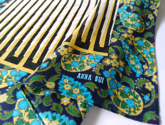 Anna Sui Vintage Women Handkerchief Floral Gift 1… - image 3