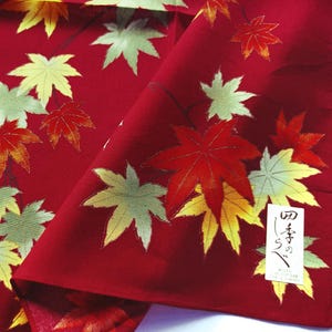 Japanisches Vintage Taschentuch Ahornblätter Herbstrot 55 x 52 cm I Gratis Versand ab Bestellung 35 USD - oder kombinieren Sie Artikel in einer Bestellung!