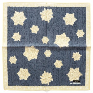 49 AV Junko Shimada Vintage Handkerchief Snowflakes Japanese Designer c. Early 2000s I 17 x 17 inches I Free Shipping 35USD+ (Auto in Cart)