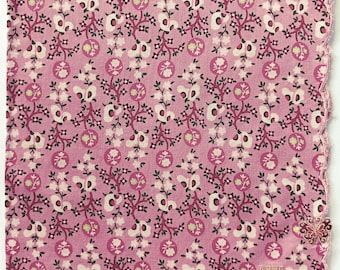 Vintage Handkerchief Floral & Butterflies Early 2000s 19x 19 inches I Free Shipping 35USD+ (Auto in Cart)