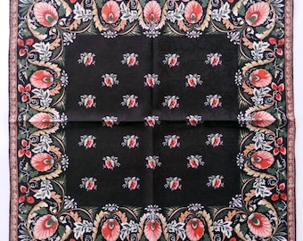 Luciano Soprani Vintage Scarf c. Early 2000s I Floral Gift for A True Vintage Lover I 21 x 21 inches I Free Shipping 35USD+ (Auto in Cart)