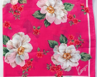 Kenzo Vintage Handkerchief Magnolia Flower 17.5" x 17.5" I Free Delivery on order 35 USD Just buys multiple items together in order