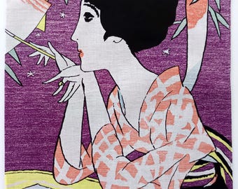 日本のヴィンテージハンカチ：清少納言枕草子 文学的贈り物、平安時代