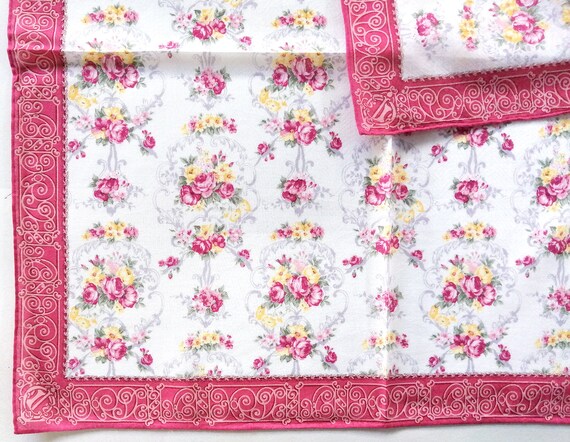 Christian Dior Vintage Handkerchief Floral Pink R… - image 5