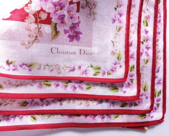 Christian Dior Vintage Handkerchief Floral 19" x … - image 8