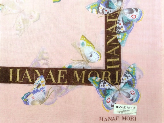 Hanae Mori Vintage Handkerchief Women Butterflies… - image 7
