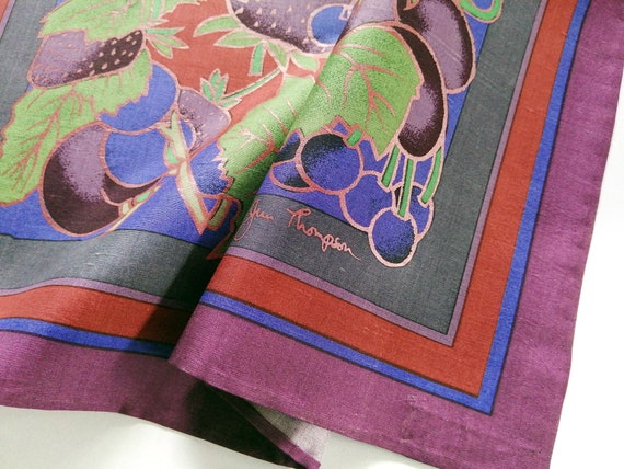 Jim Thompson Vintage Silk Handkerchief Blueberry … - image 3