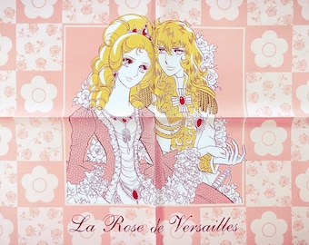 Pañuelo vintage de Mary Quant de los años 2000 con estampado manga de la Rosa de Versalles - Algodón 20 x 20 pulgadas