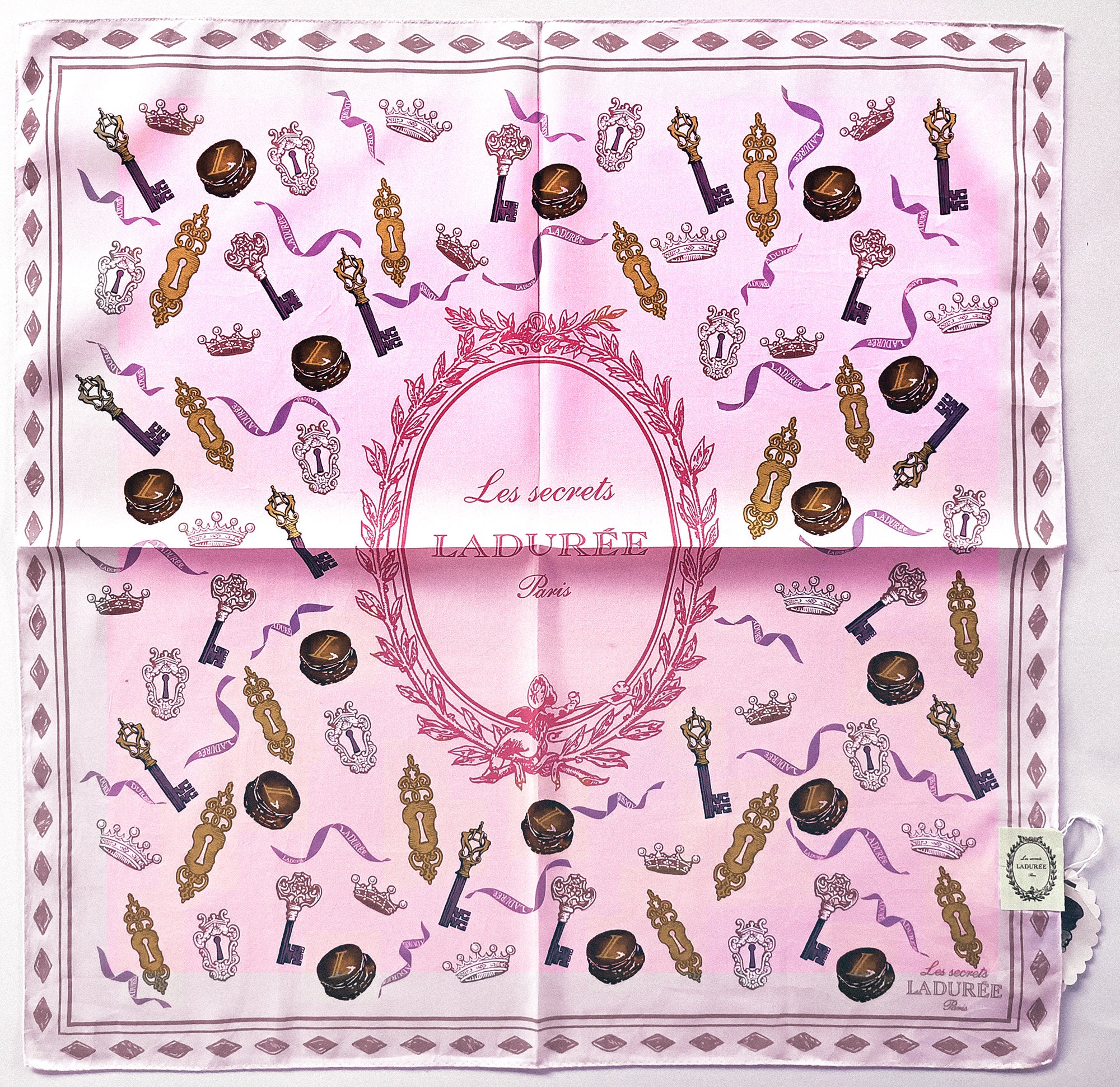 Les Secrets Laduree Paris Vintage Cotton Silk Scarf - Chérie