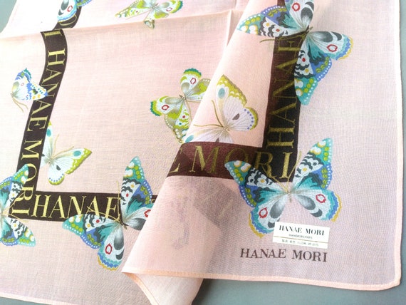 Hanae Mori Vintage Handkerchief Women Butterflies… - image 5