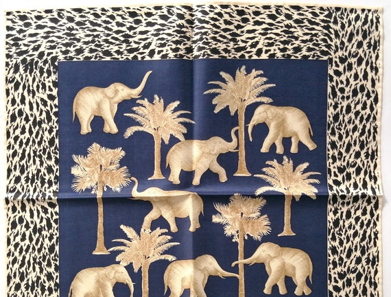 Jim Thompson Vintage Silk Handkerchief Elephants … - image 2