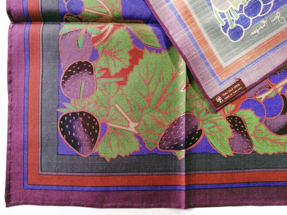 Jim Thompson Vintage Silk Handkerchief Blueberry … - image 2