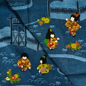 Vintage Japanse zakdoek – Betoverende tuinscène Furoshiki voor kinderen Cadeau voor haar 21 x 20 inch I gratis verzending 35USD+ (auto in winkelwagen)