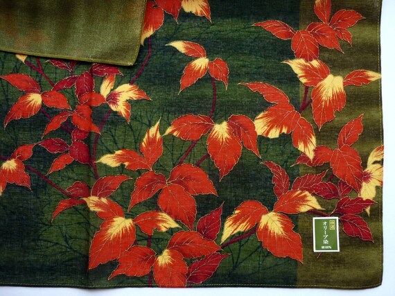 Japanese Vintage Handkerchief Autumn Kimono Pocke… - image 4