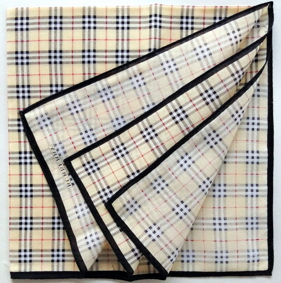 Burberry Vintage Handkerchief Beige Check 19" x 1… - image 9