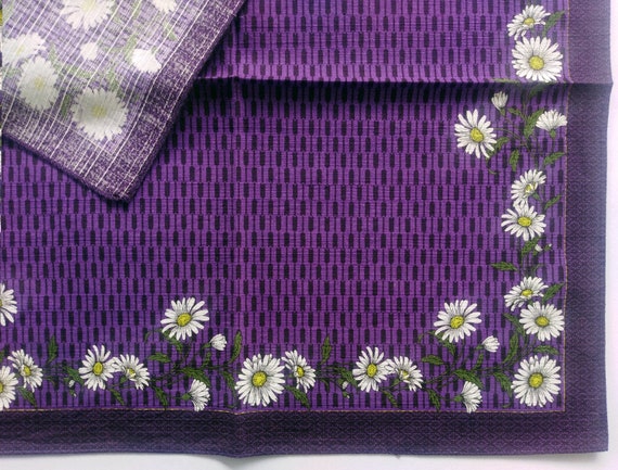 Japanese Vintage Furoshiki Daisy Japanese Fabric … - image 4