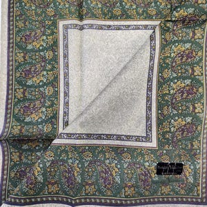 Rudolph Valentino Vintage Handkerchief Pocket Square Paisley c. Early 2000s Gift for Him 18 x 18 inches  Free Shipping 35USD+ (Auto in Cart)