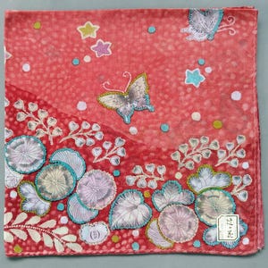 Japanese Vintage Handkerchief Kimono Pocket Motif Floral Pattern 19 x 18.5 inches I Free Shipping 35USD+ (Auto in Cart)