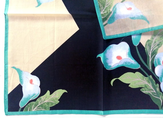 TAKEZO Vintage Handkerchief Floral Calla Lily 18"… - image 2