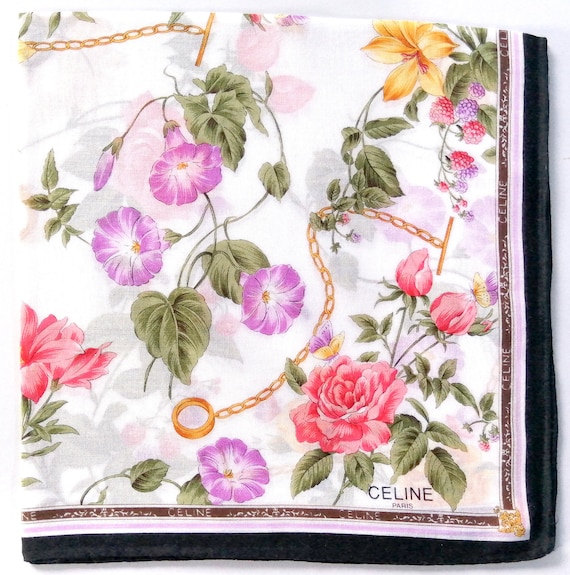 Celine Paris Vintage Handkerchief Multi Floral 19"