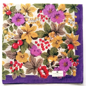 Vintage Handkerchief Designer 2000s Multi Floral Print 17 x 17 inches I Free Shipping 35USD+ (Auto in Cart)