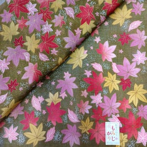 Japanisches Vintage Taschentuch Ahornblätter Herbstgrün 52 x 50 cm I Gratis Versand 35 USD - oder kombinieren Sie Artikel in einer Bestellung!