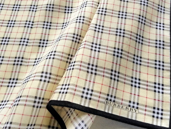 Burberry Vintage Handkerchief Beige Check 19" x 1… - image 1