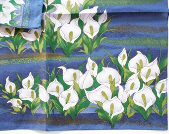 Vintage Handkerchief, Women Handkerchief, Japanese Handkerchief, Floral Scarf, Women Scarf, 21" x 20", Made in Japan