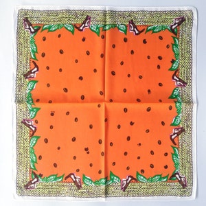 Vintage Japanese Cotton-Silk Handkerchief: Floral Print, 19x18.5 in
