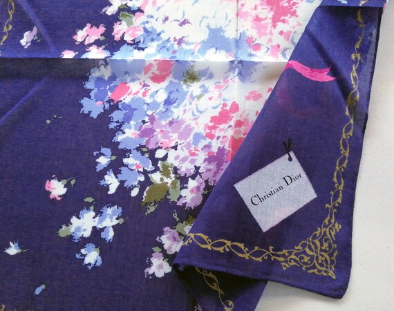 Christian Dior Vintage Handkerchief Floral Bouque… - image 3