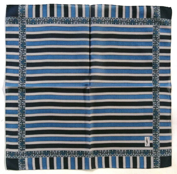 YvesSaintLaurent Vintage Handkerchief Striped Mot… - image 1