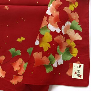 Ginkgo Leaves Art Print I Japanese Handkerchief Kimono Pocket I Autumn Gold 17 x 17 inches I Free Shipping 35USD+ (Auto in Cart)