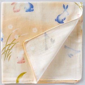 Japanese Vintage Handkerchief Rabbits Kimono Pocket 18 X 18 I Free ...