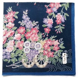 Vintage Taschentuch Blumendruck Blumen Warenkorb Kimono Tasche 53 x 55 cm I Kostenlose Lieferung bei Bestellungen 35 USD + - kombinieren Sie Artikel in einer Bestellung!