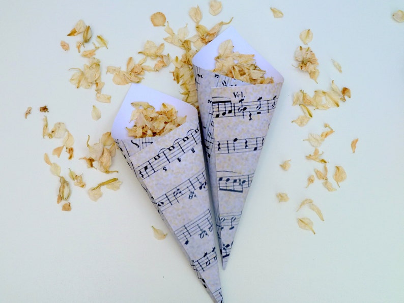 10 Vintage Music Sheet Confetti Cones Etsy