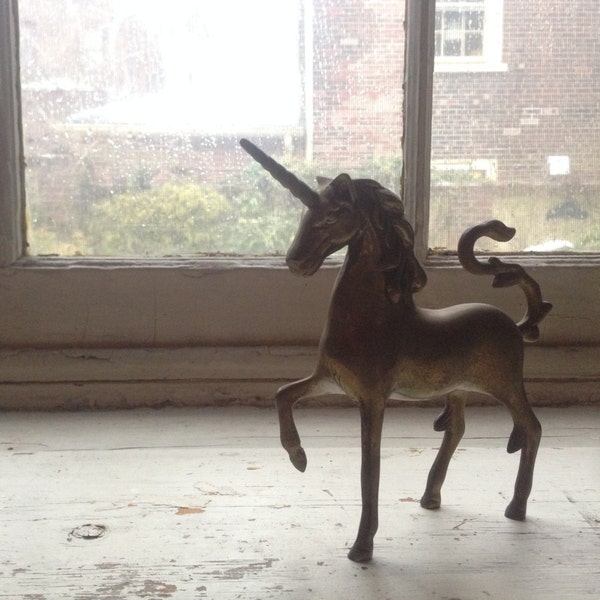 Vintage brass unicorn figurine