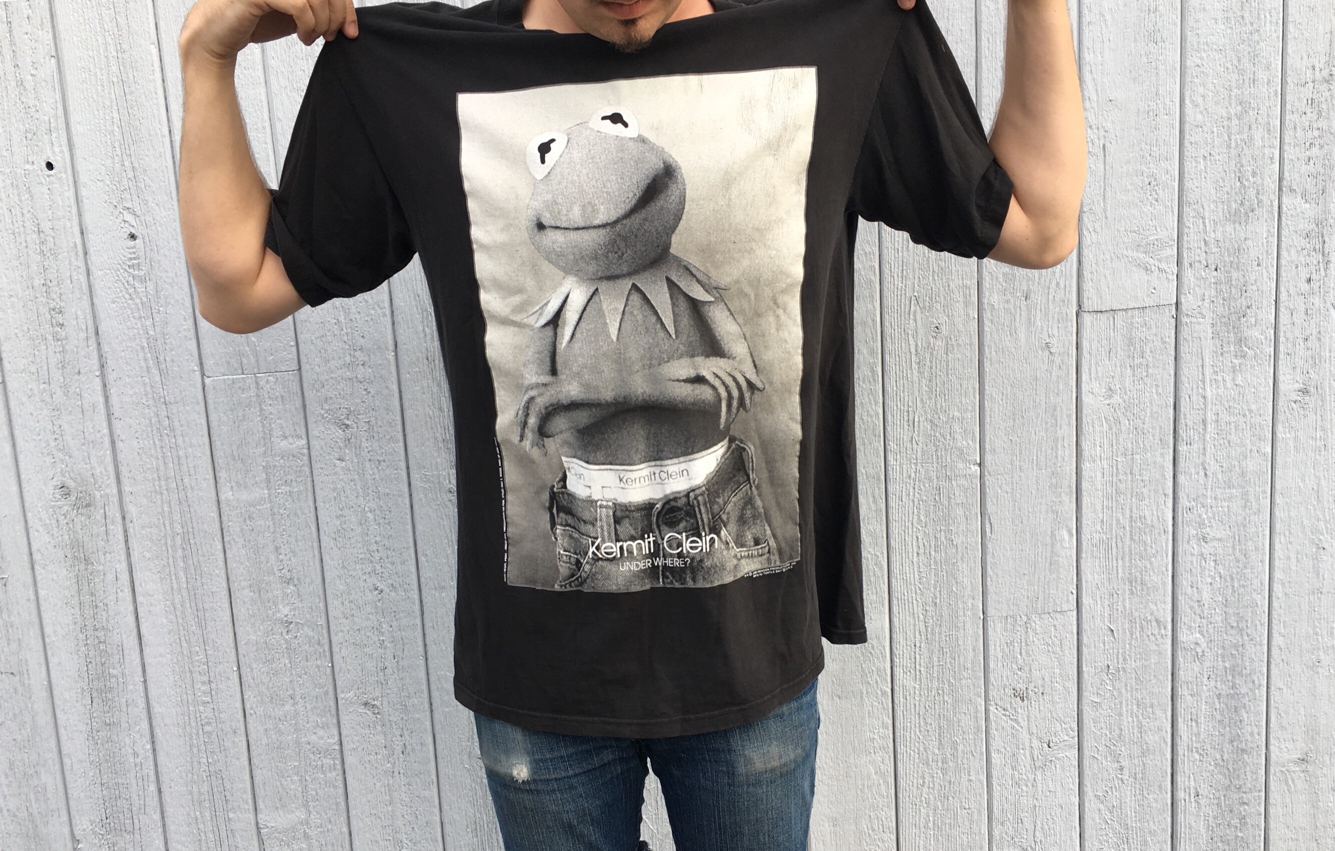 Vintage 90s Kermit Clein T Shirt Calvin Klein Rip Muppets - Etsy