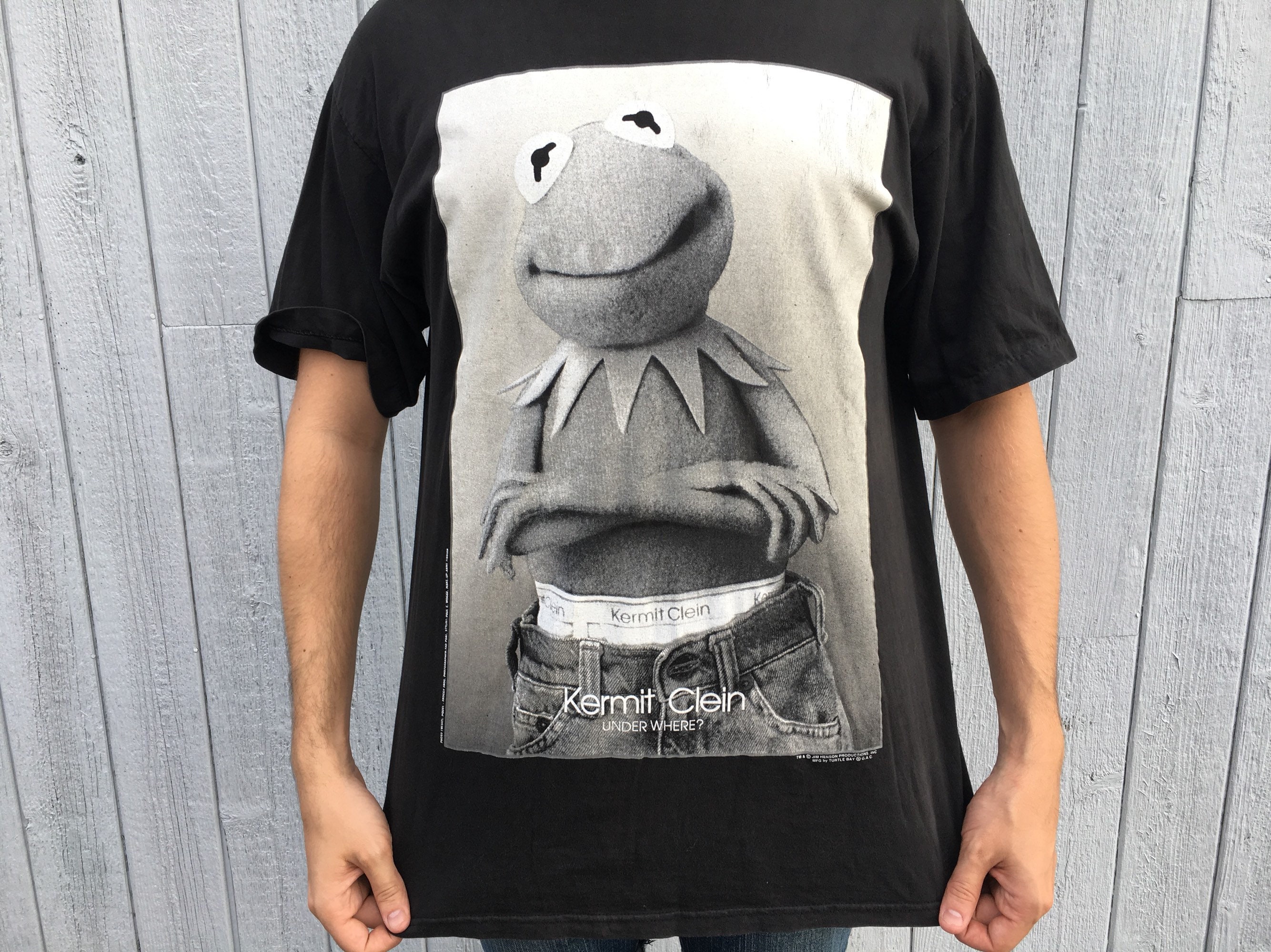 Vintage 90s Kermit Clein T Shirt Calvin Klein Rip Muppets - Etsy