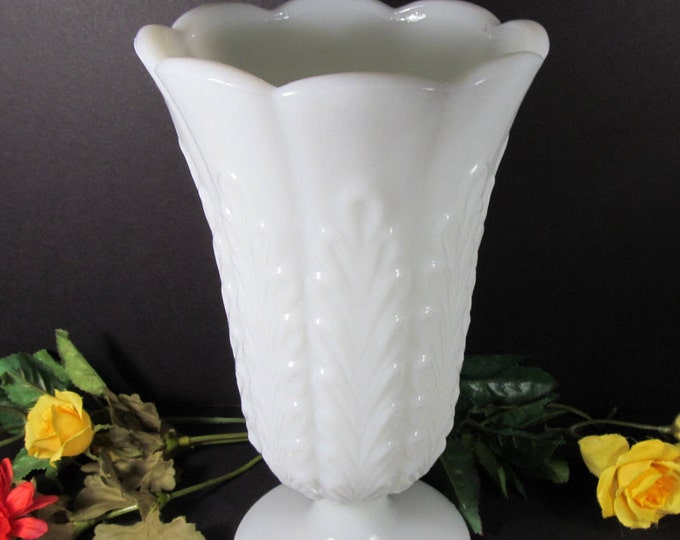 Milk Glass Large Vase EO Brody of Cleveland OH. USA Tall Etsy