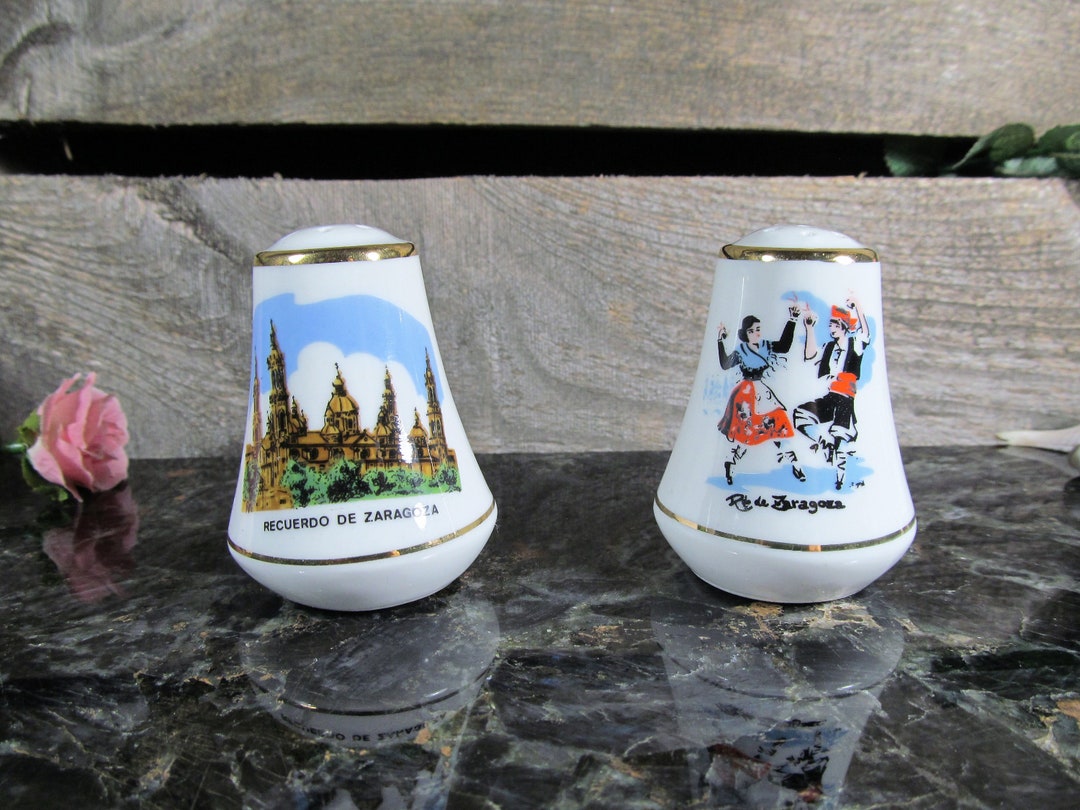 Zaragoza Souvenir Salt & Pepper Shakers Vintage Kitchen Etsy