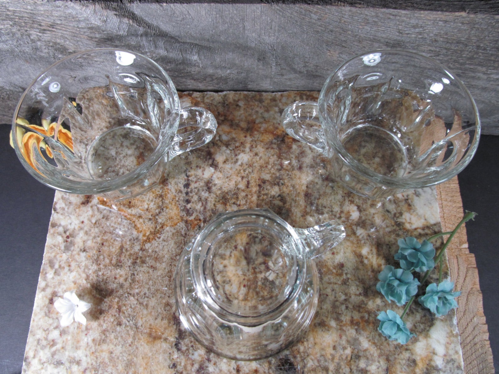 Clear Glass, Set of 3 Snack Set, Tea Cups, Juice Cups, Serving Glasses