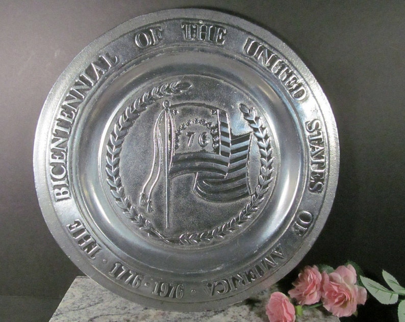 Commemorative Pewter Plate Bicentennial 17761976 United Etsy