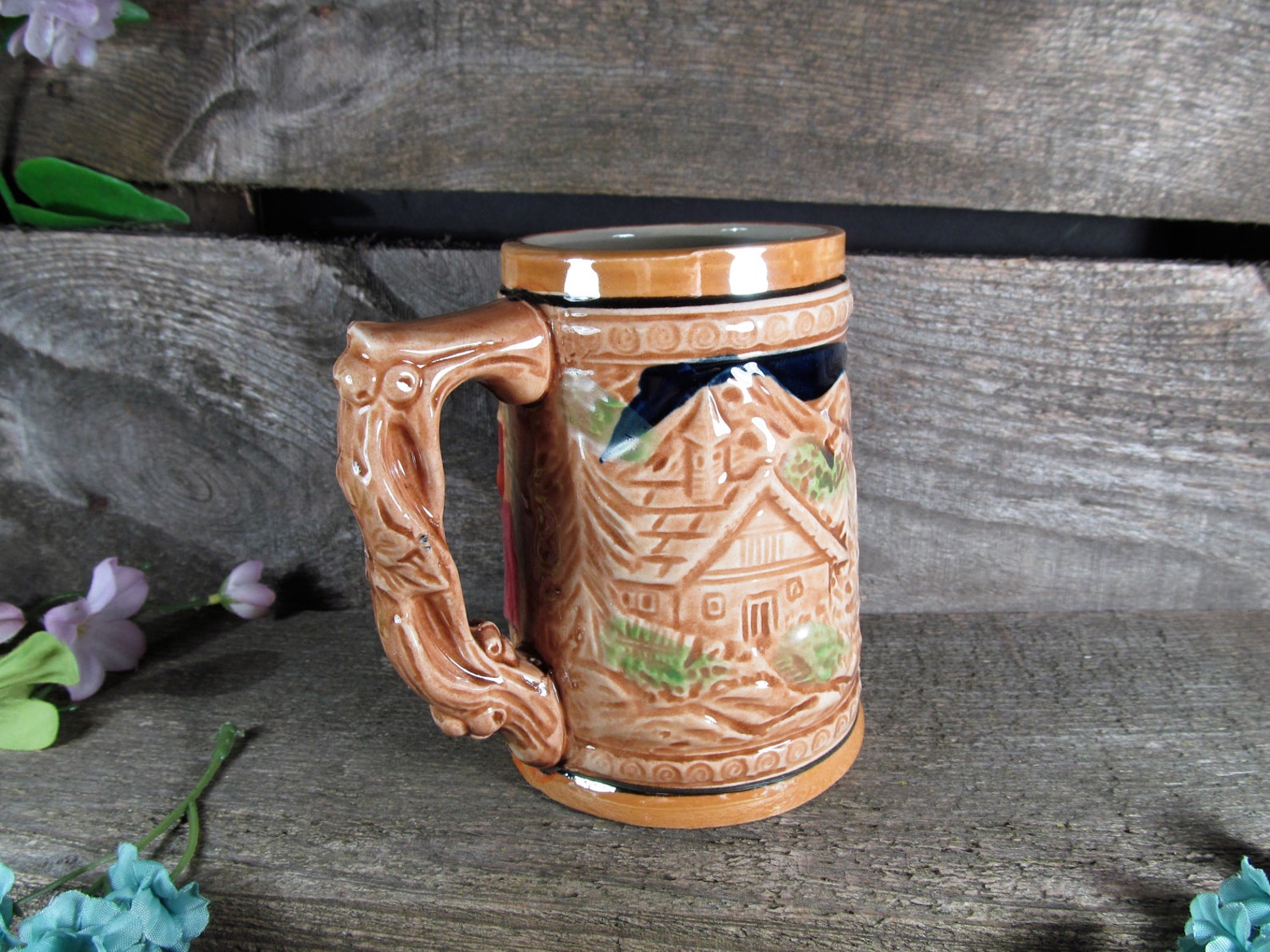 Beer Stein Ceramic Beer Mug Vintage Barware and Saloon Etsy