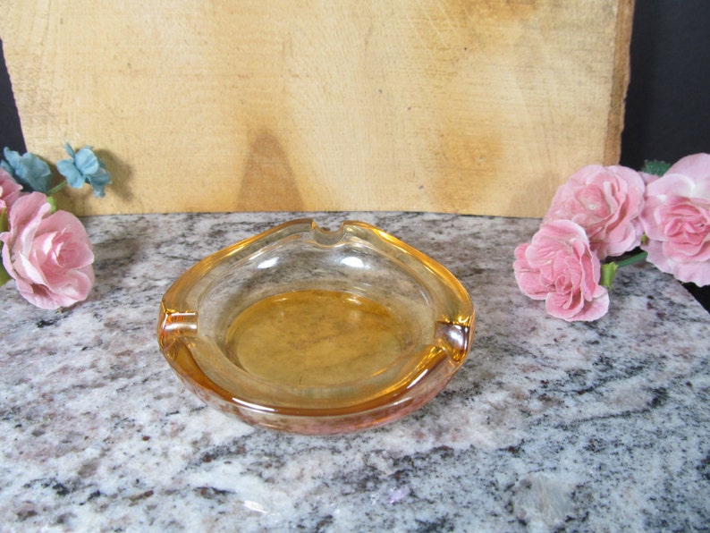 Small Glass Nesting Ashtray Replacement Peach Luster Etsy