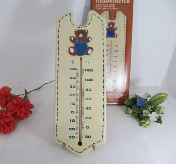 Decorative Thermometer Bear With Suspenders -
