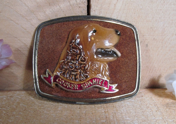 Unique Cocker Spaniel Belt Buckle Solid Metal Vintage | Etsy