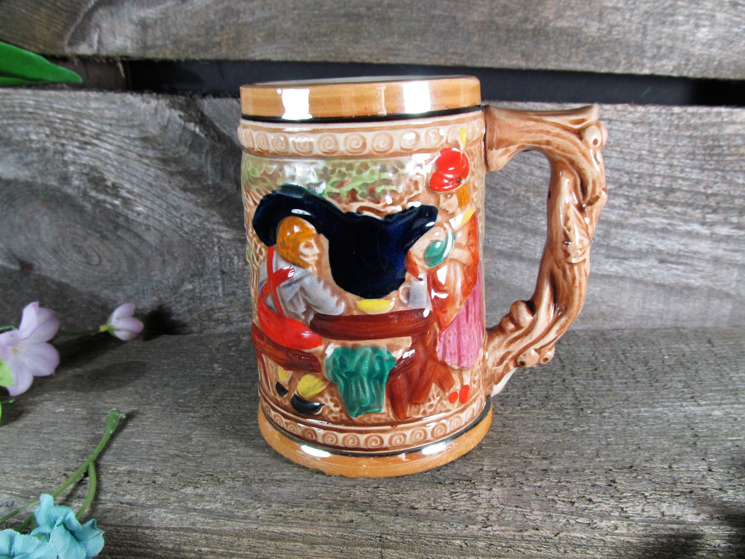 Beer Stein Ceramic Beer Mug Vintage Barware and Saloon - Etsy